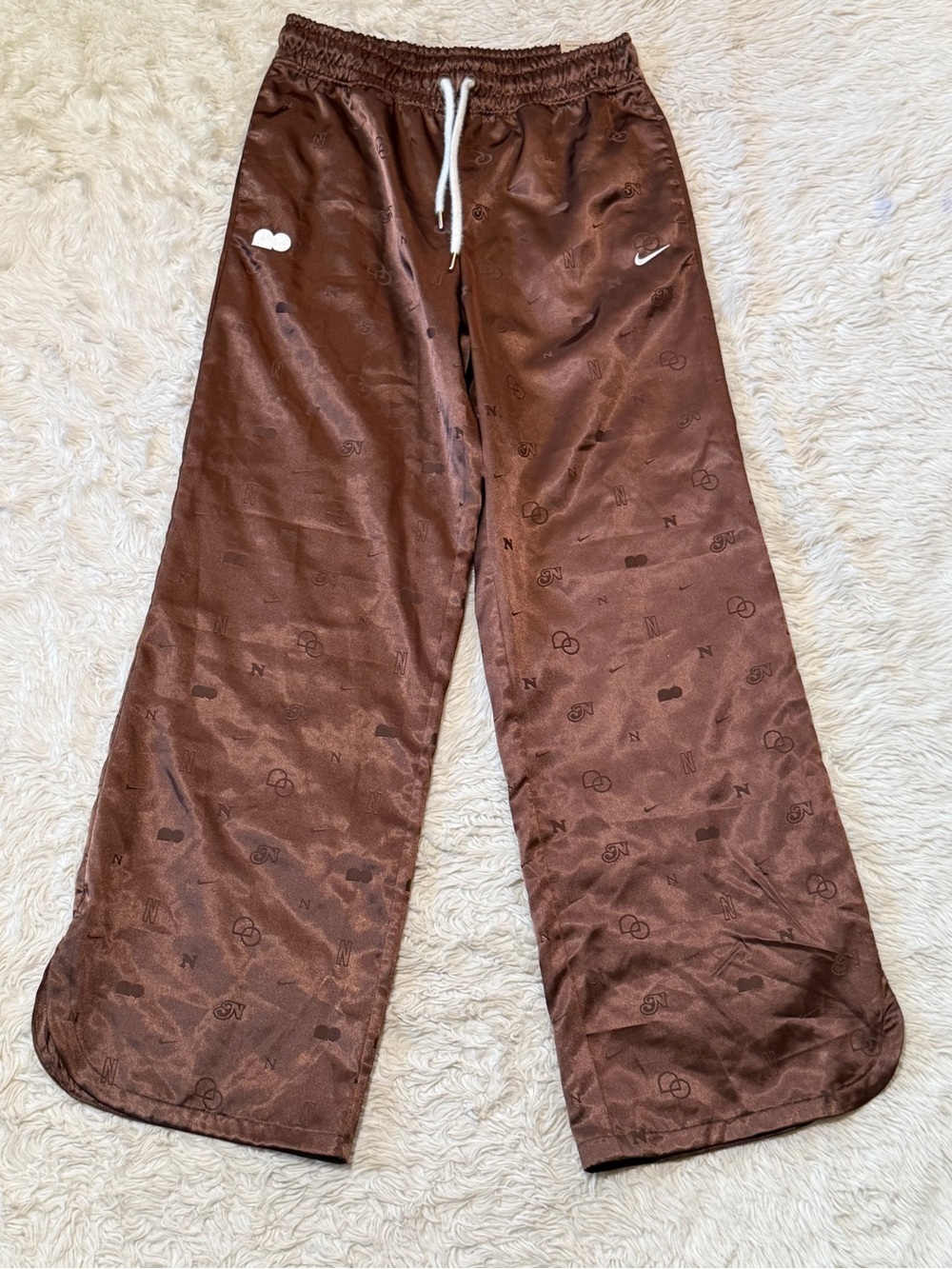 NWT NWT Nike x Naomi Osaka Brown Satin Jacquard Pants - Size Small